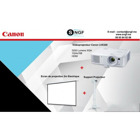 PACK DE VIDEOPROJECTEUR CANON LVX320 AVEC ECRANT ET SUPPORT