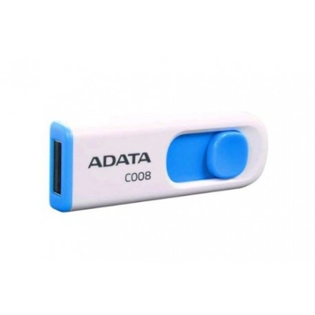 ADATA C008 32GB USB 2.0 Retractable Capless Flash Drive, White